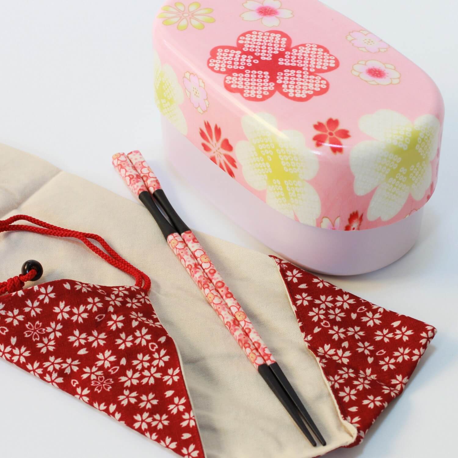 Japanese gifts bento box chopsticks fabric case