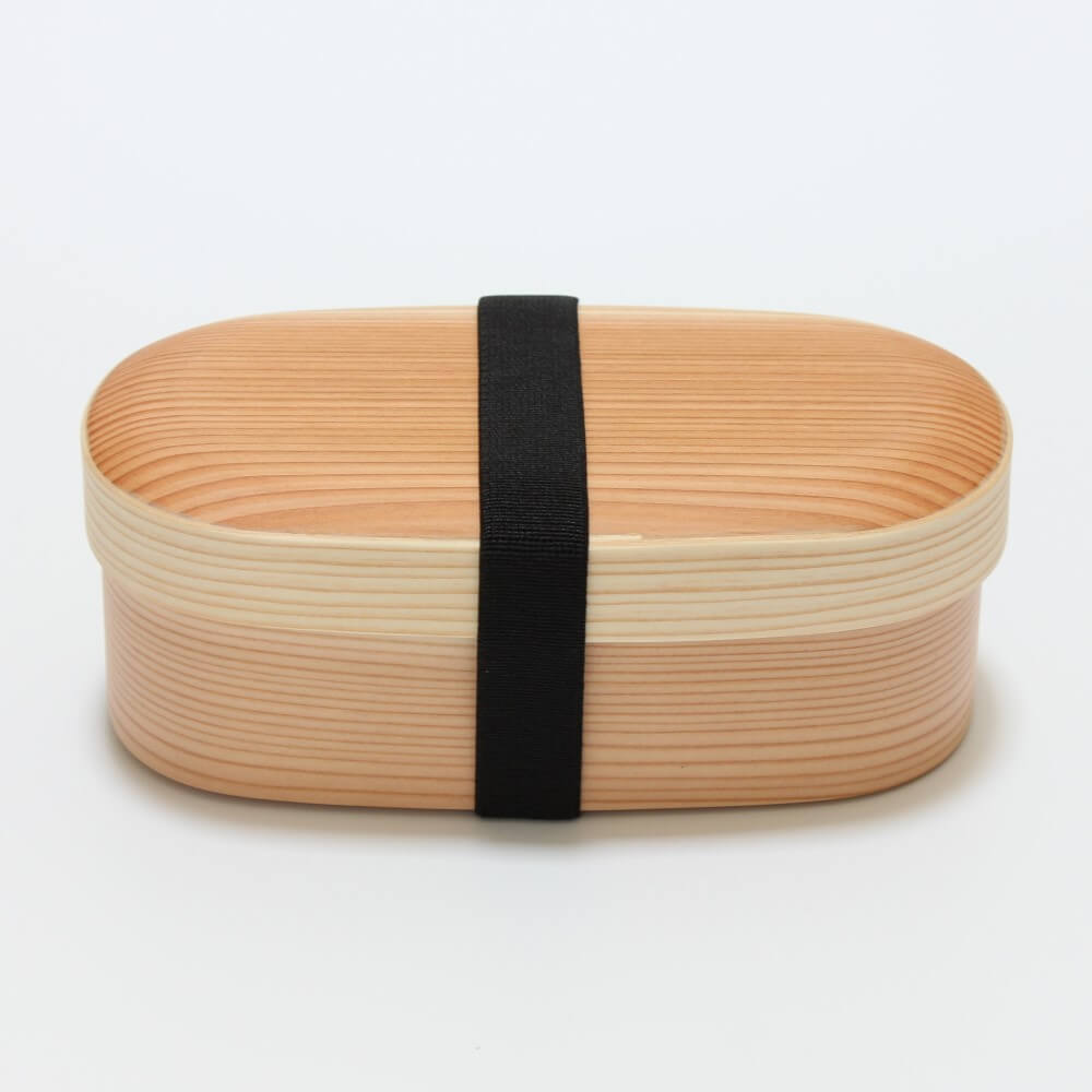 kabusefuta magewappa bento box with black bento band