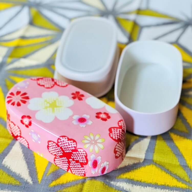 kimono yume sakura pink bento box disassembled