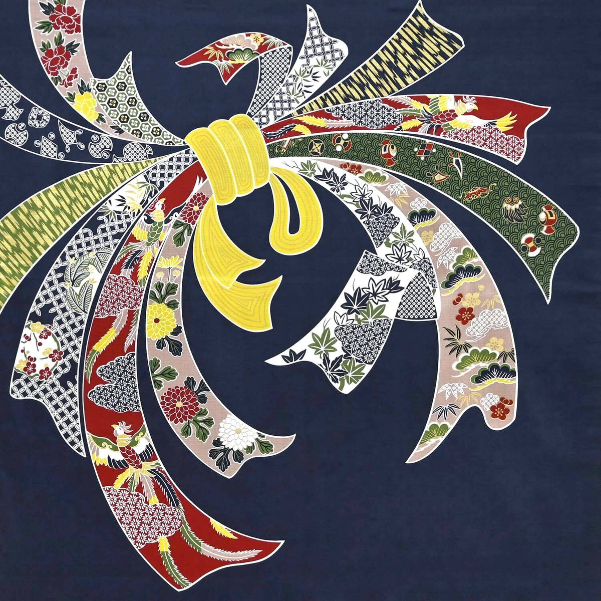 noshime furoshiki 105 by 105cm size featuring Japanese motifs