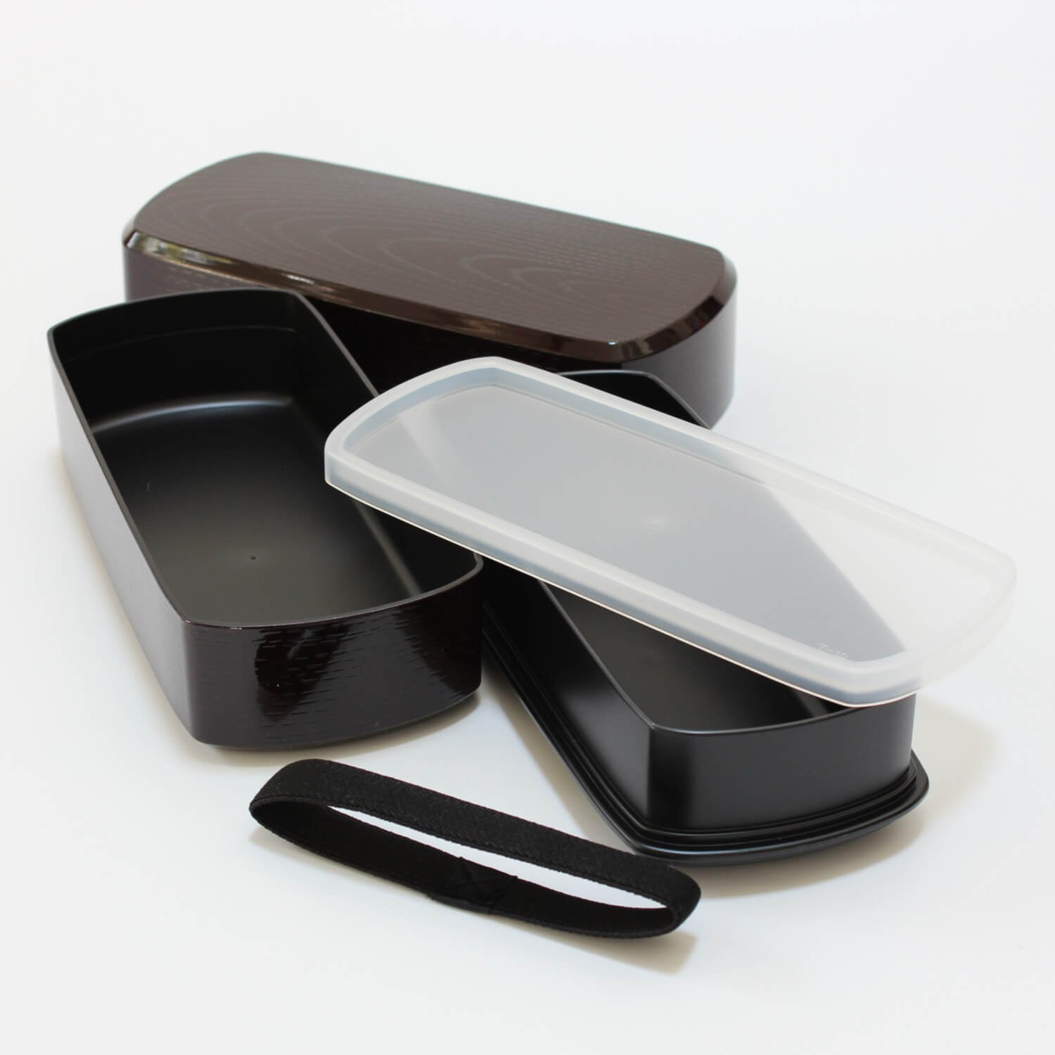 all parts of tame mokume 2 tiered bento box