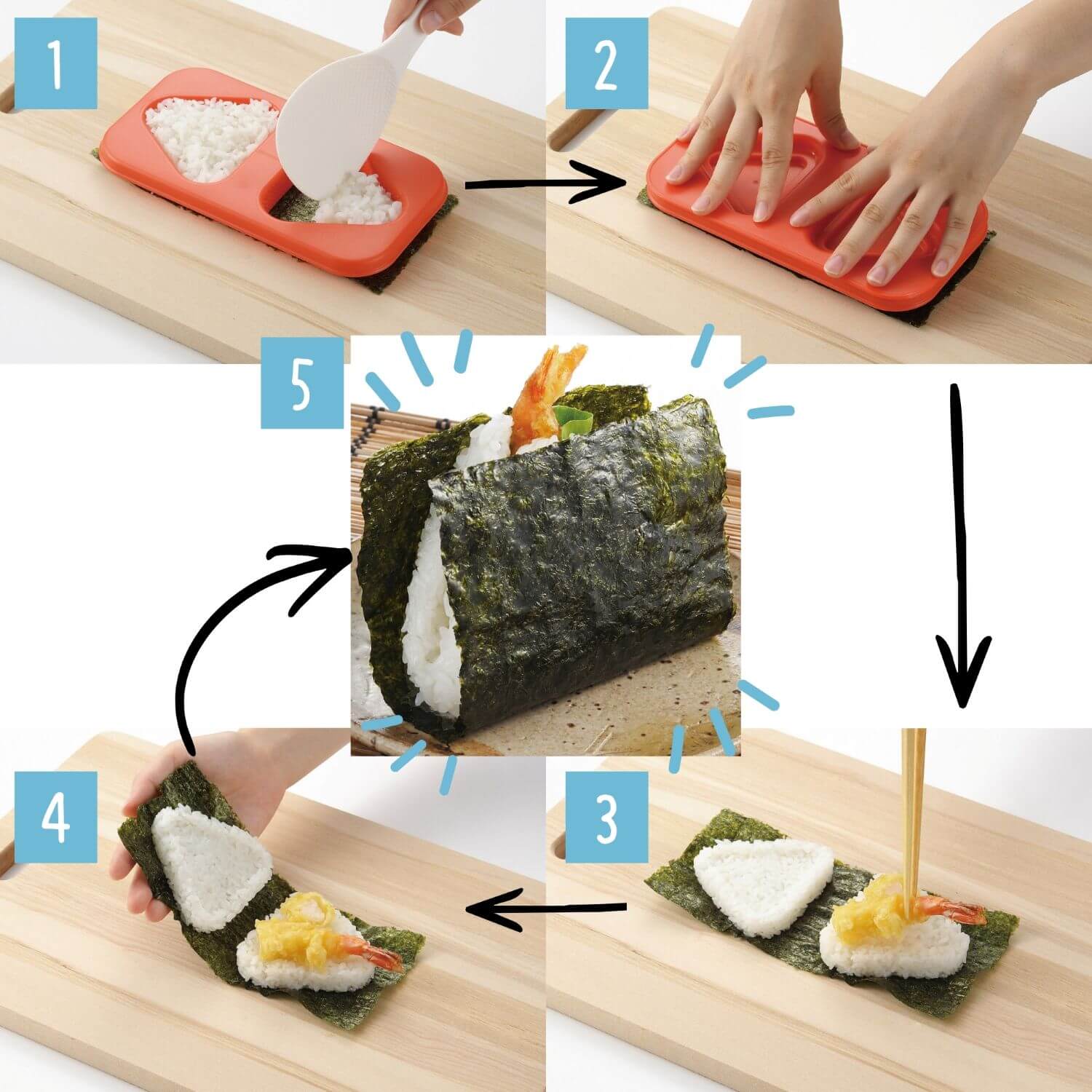 Onigirazu Rice Sandwich Maker | Square, Triangle