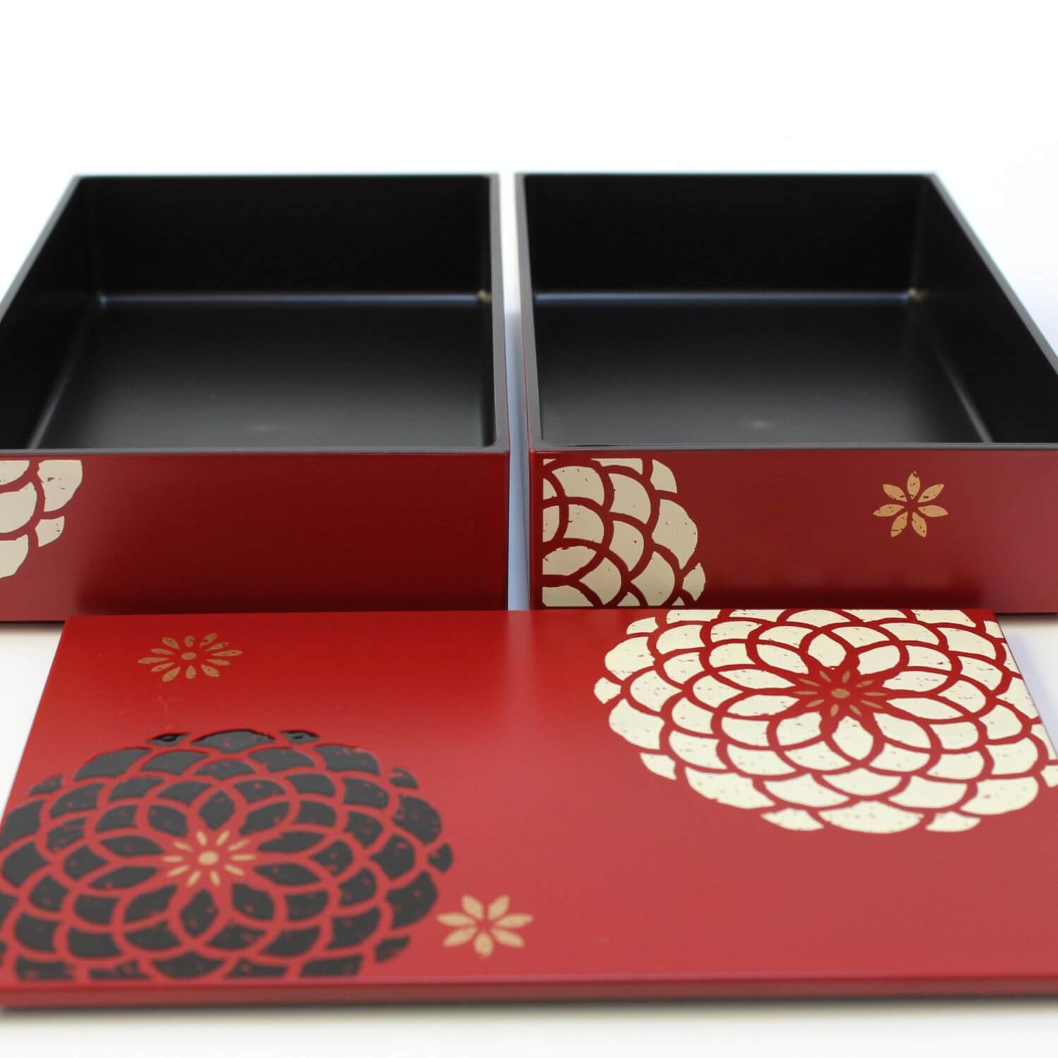 Momoka Rectangle Red 2 Tier Bento Box