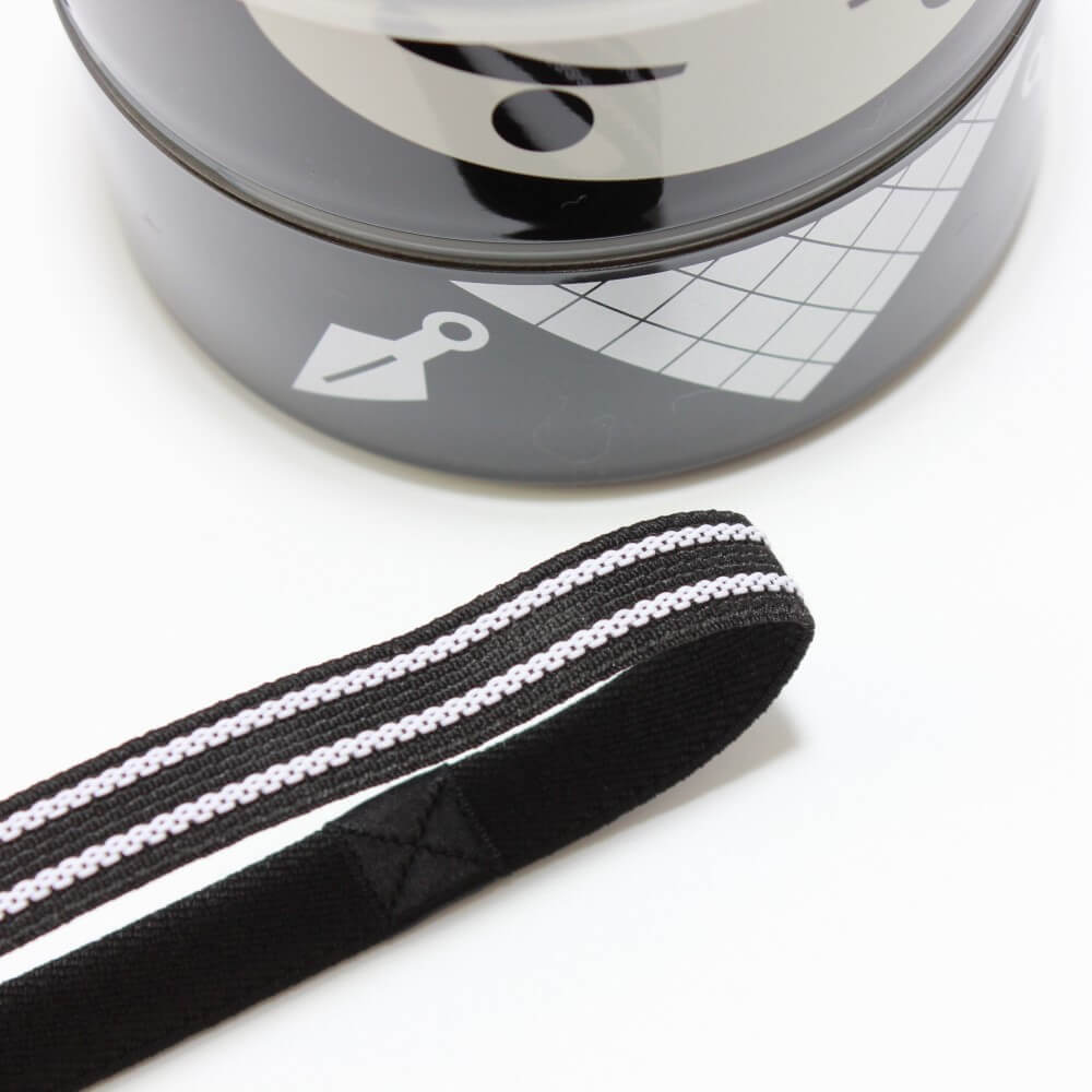 anti slip elastic bento band black and white stripes