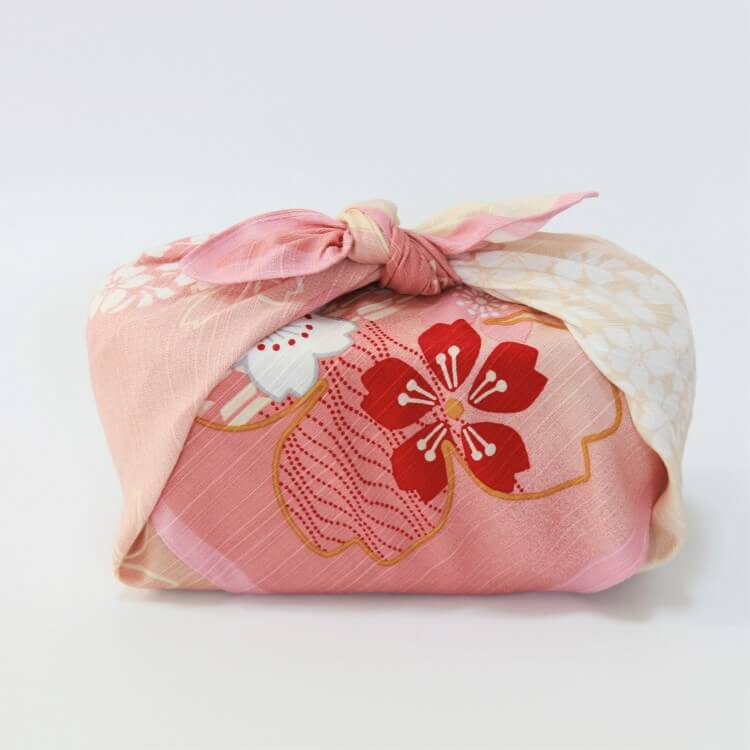 bento box tied miyabi sakura pink furoshiki 50cm
