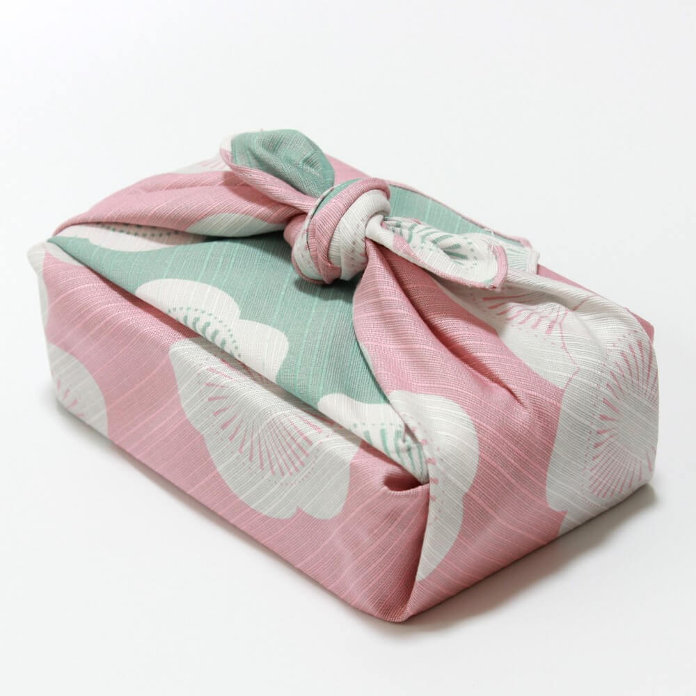 Isa Monyo Japanese Plum Baby Pink and Blue Double Sided Furoshiki Wrapping Cloth 48cm