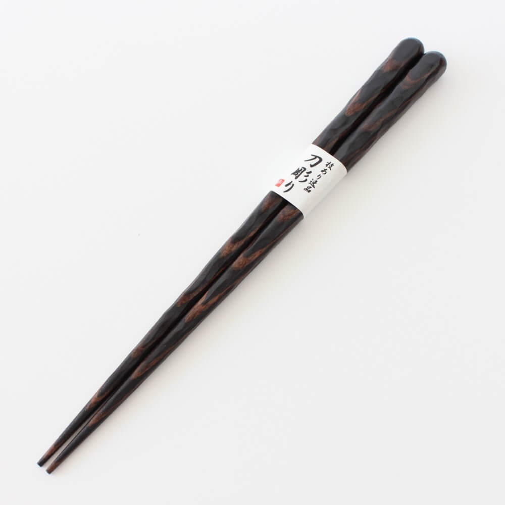 black kaba no ki birch wood thick cut chopsticks