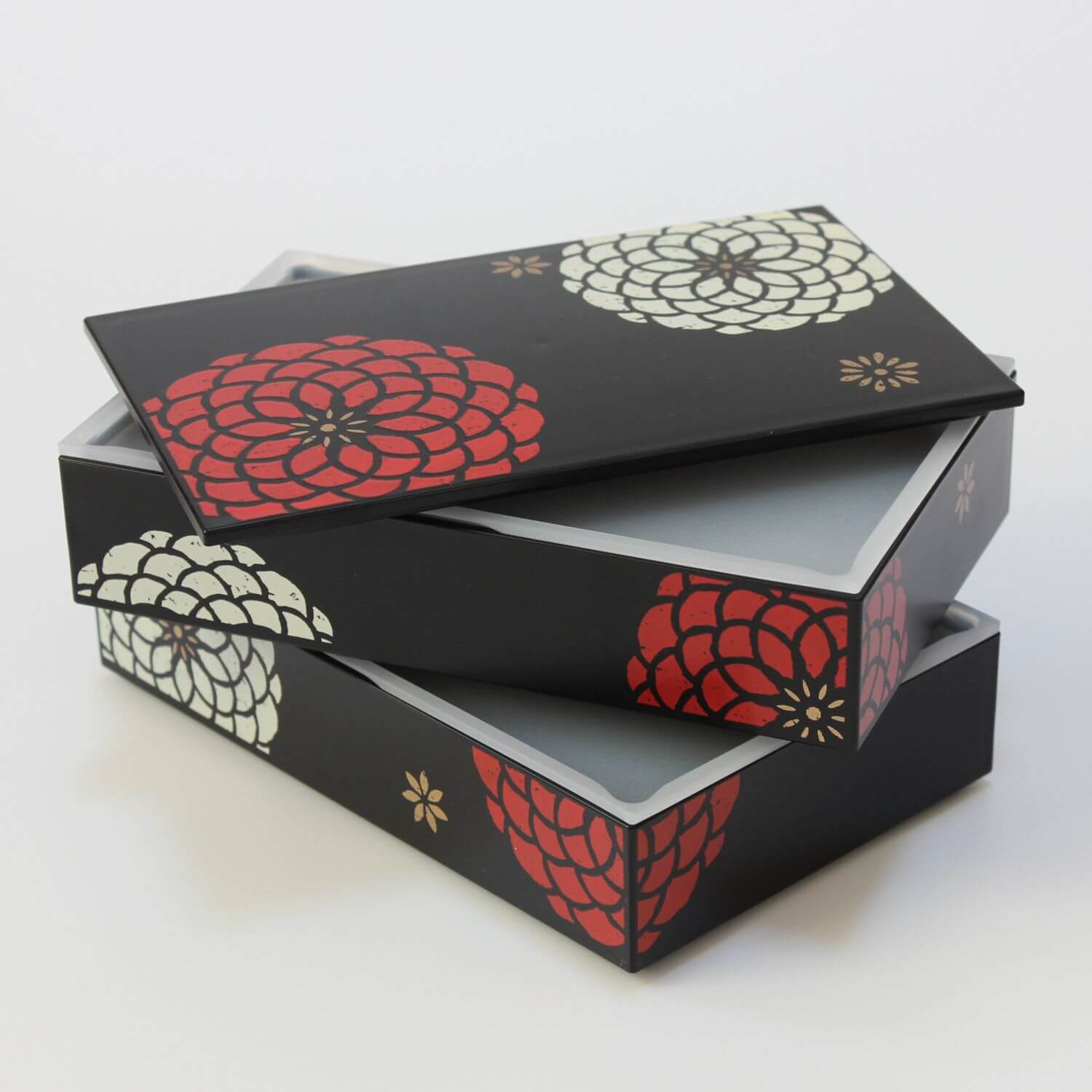 black momoka rectangle bento box layers staggered