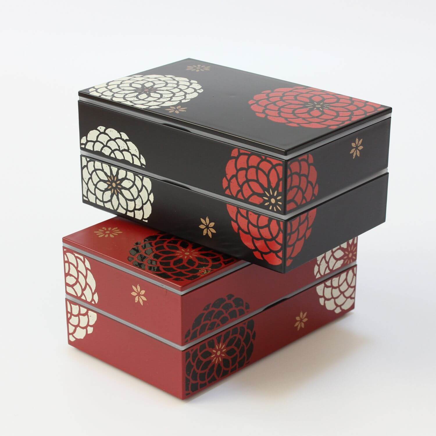 Momoka Rectangle Black 2 Tier Bento Box