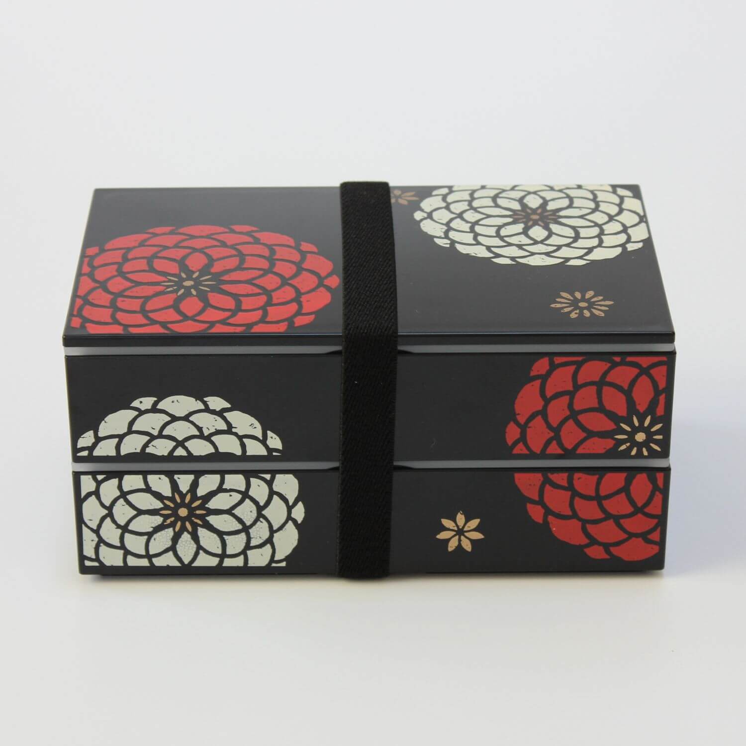Momoka Rectangle Black 2 Tier Bento Box