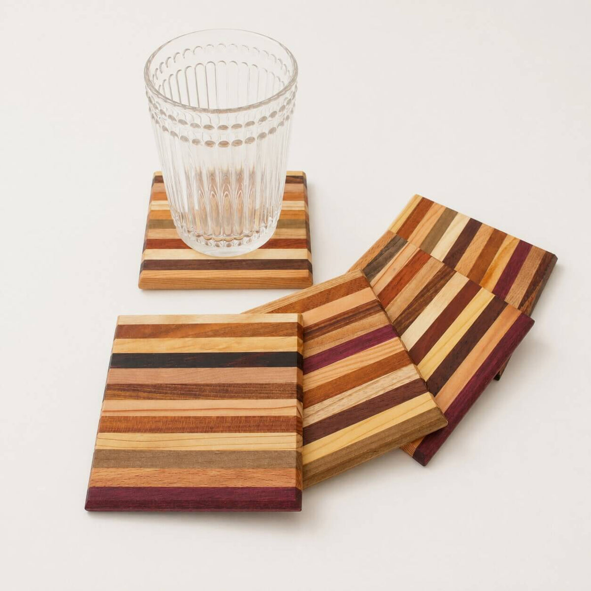 Yosegi-Zaiku Japanese Marquetry Wooden Coasters | Hand Made