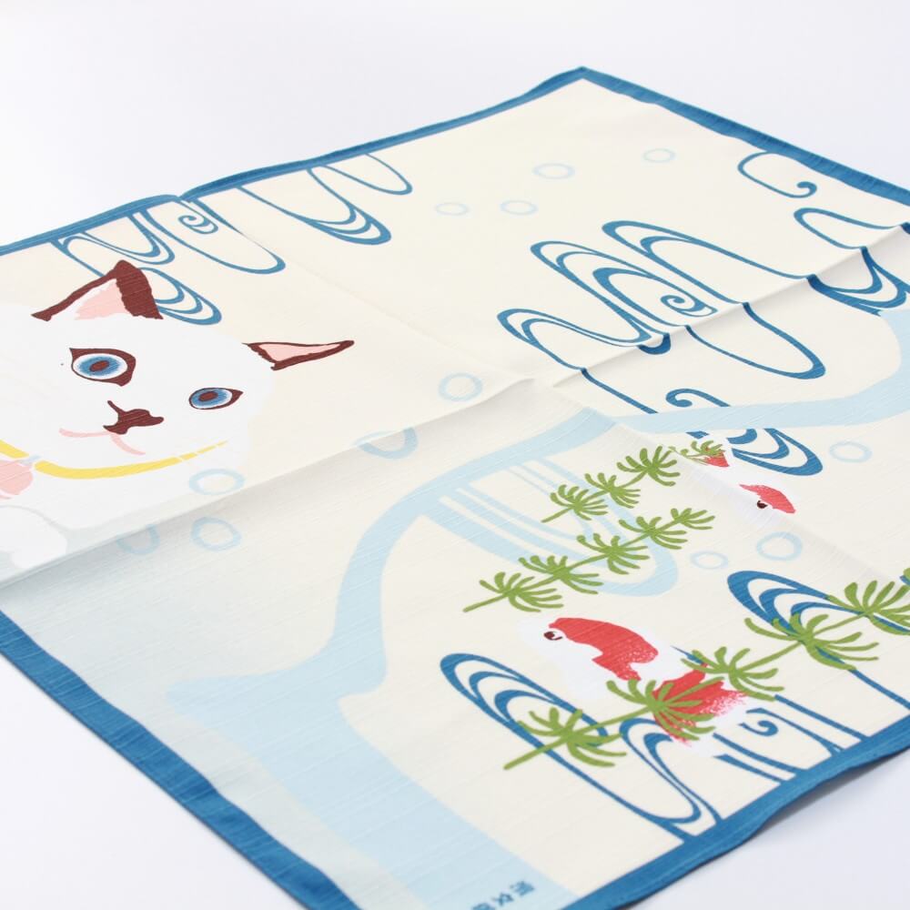 cat and goldfish bowl standoff furoshiki hama monyo