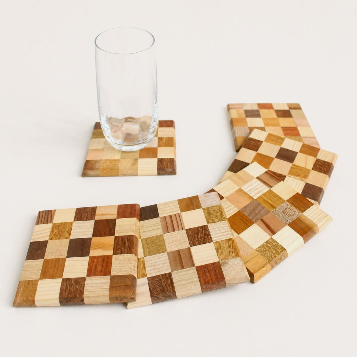 Yosegi-Zaiku Japanese Marquetry Wooden Coasters | Hand Made