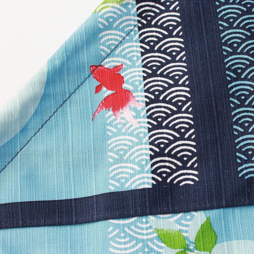 close up design fabric bento bag goldfish seigaiha