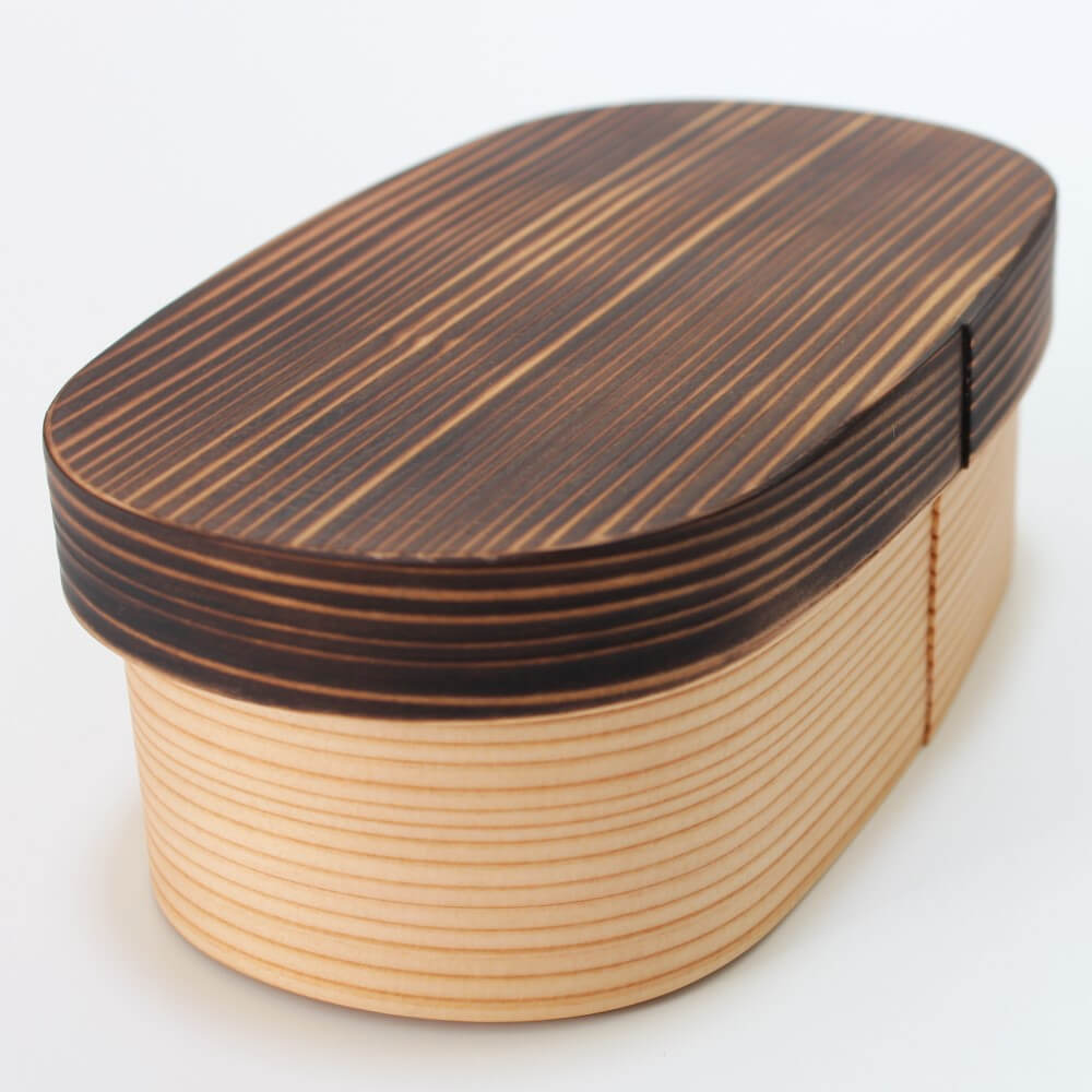 close up front yakisugi bento box