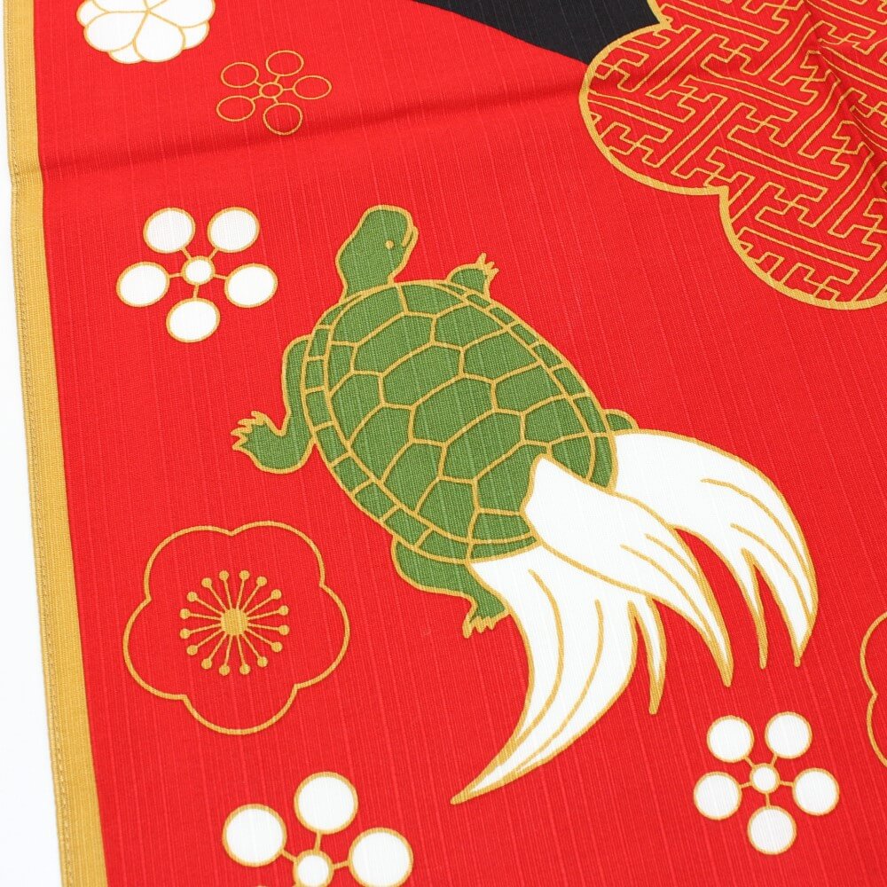 close up of green turtle hama monyo furoshiki