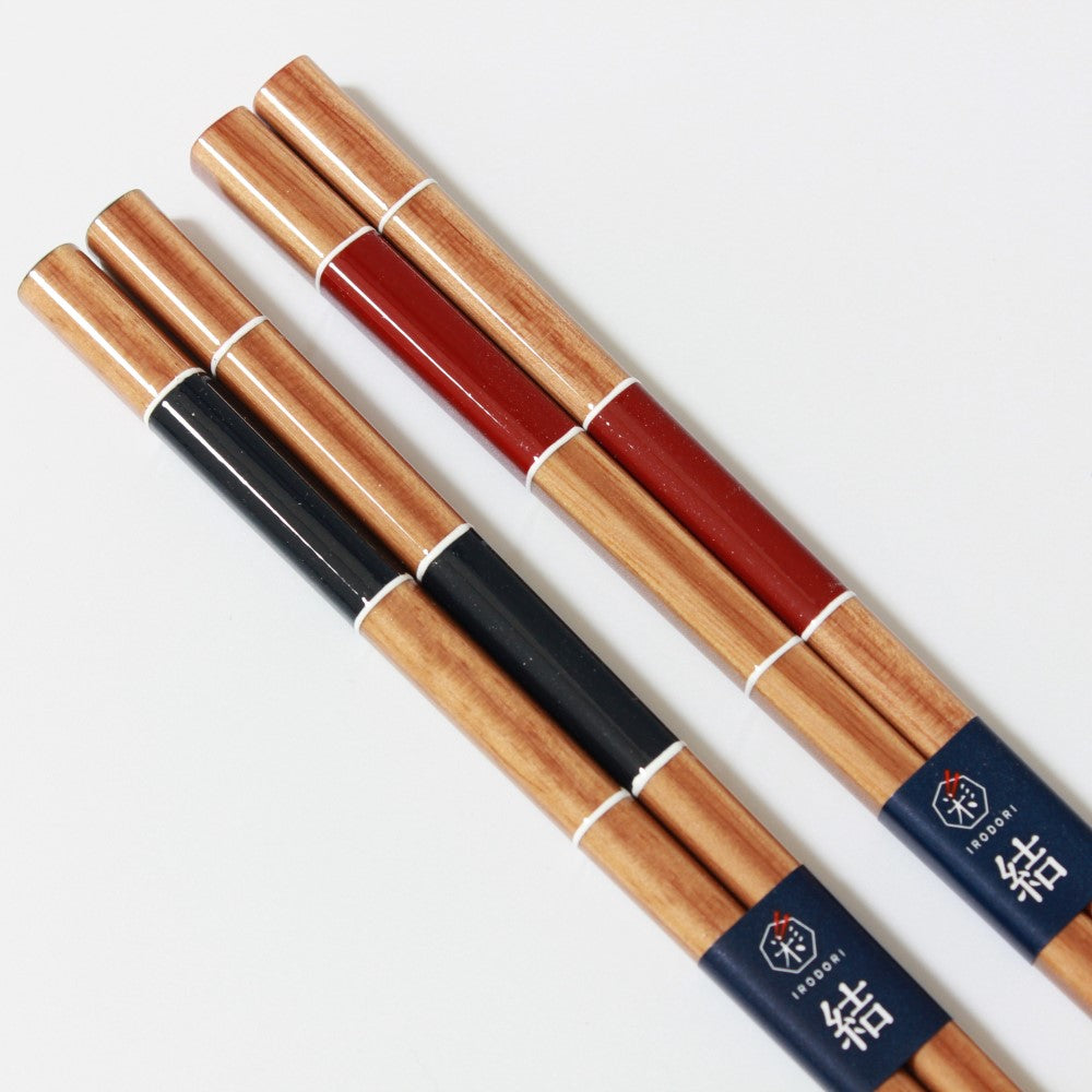 close up ichimatsu pattern chopsticks