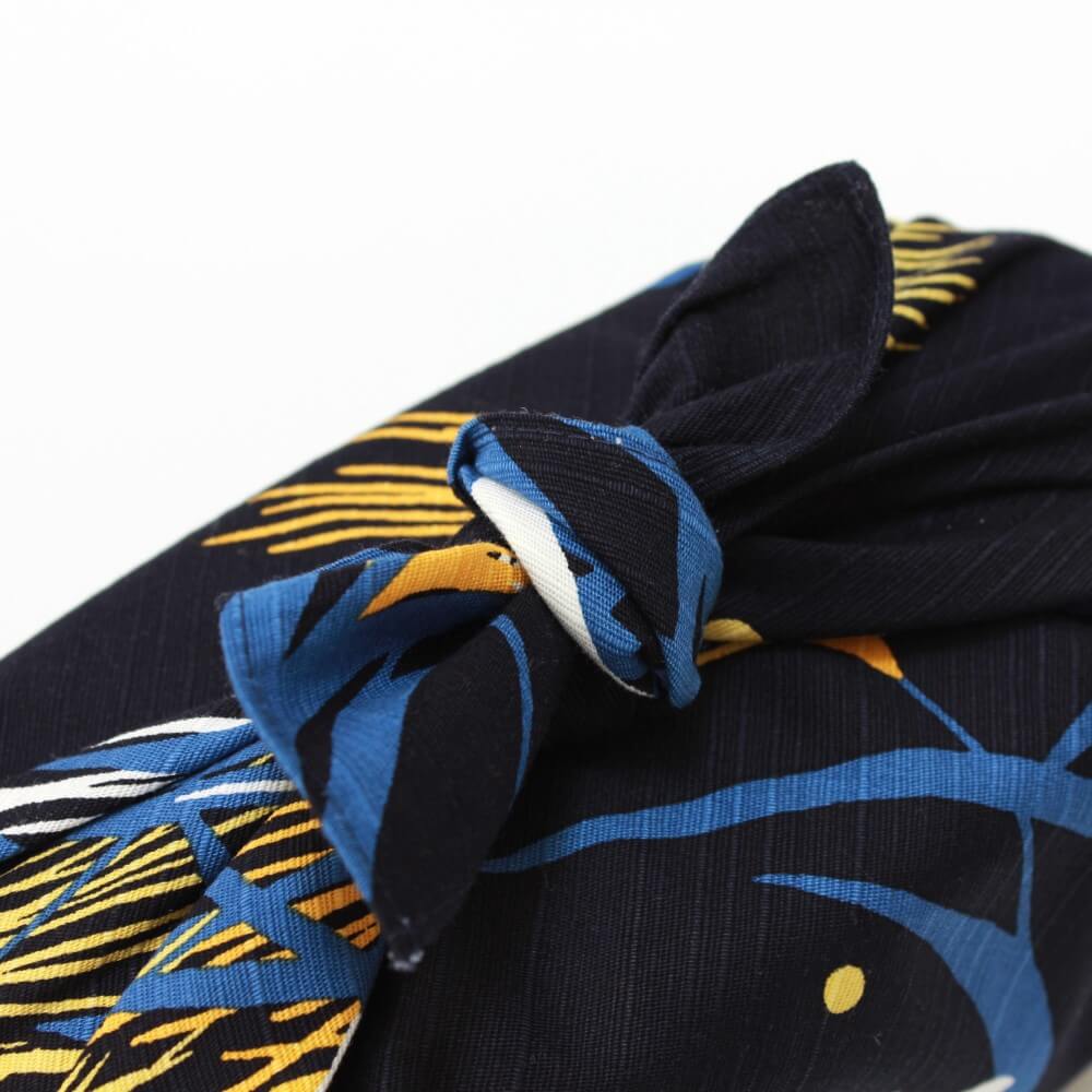 close up knot bento box tied furoshiki tsukishita