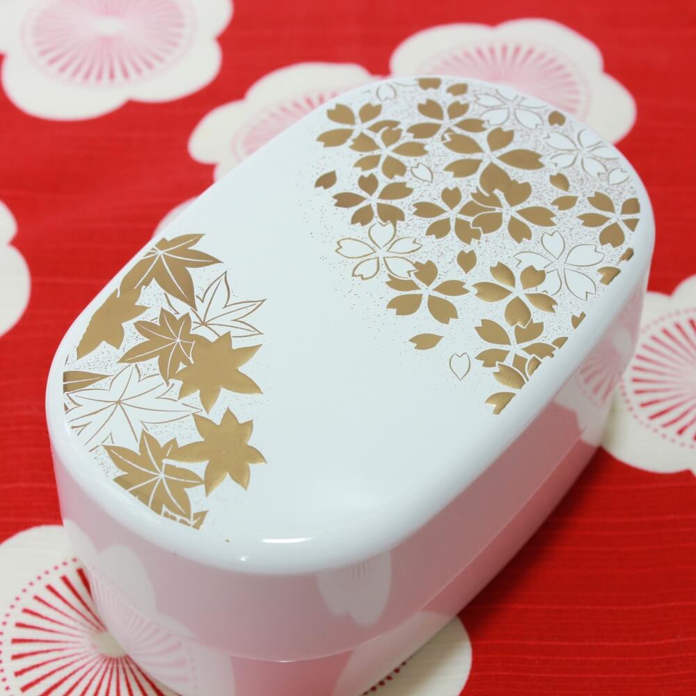 close up lid hanamaru white oval bento box