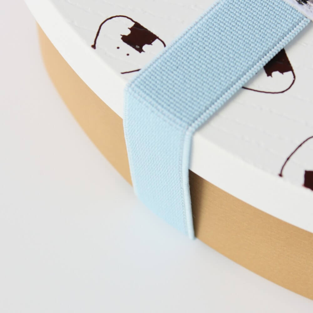 close up of light blue nori bento lunch band