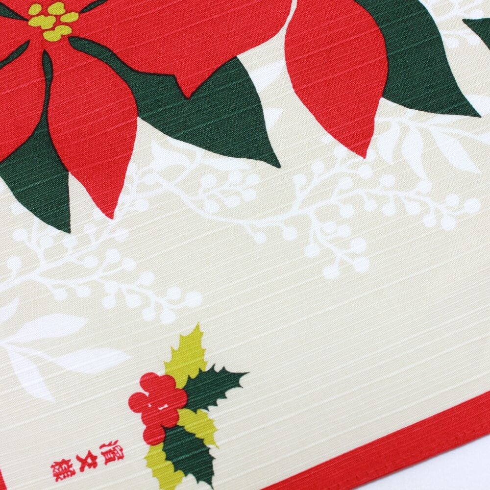 close up mistletoe pattern furoshiki