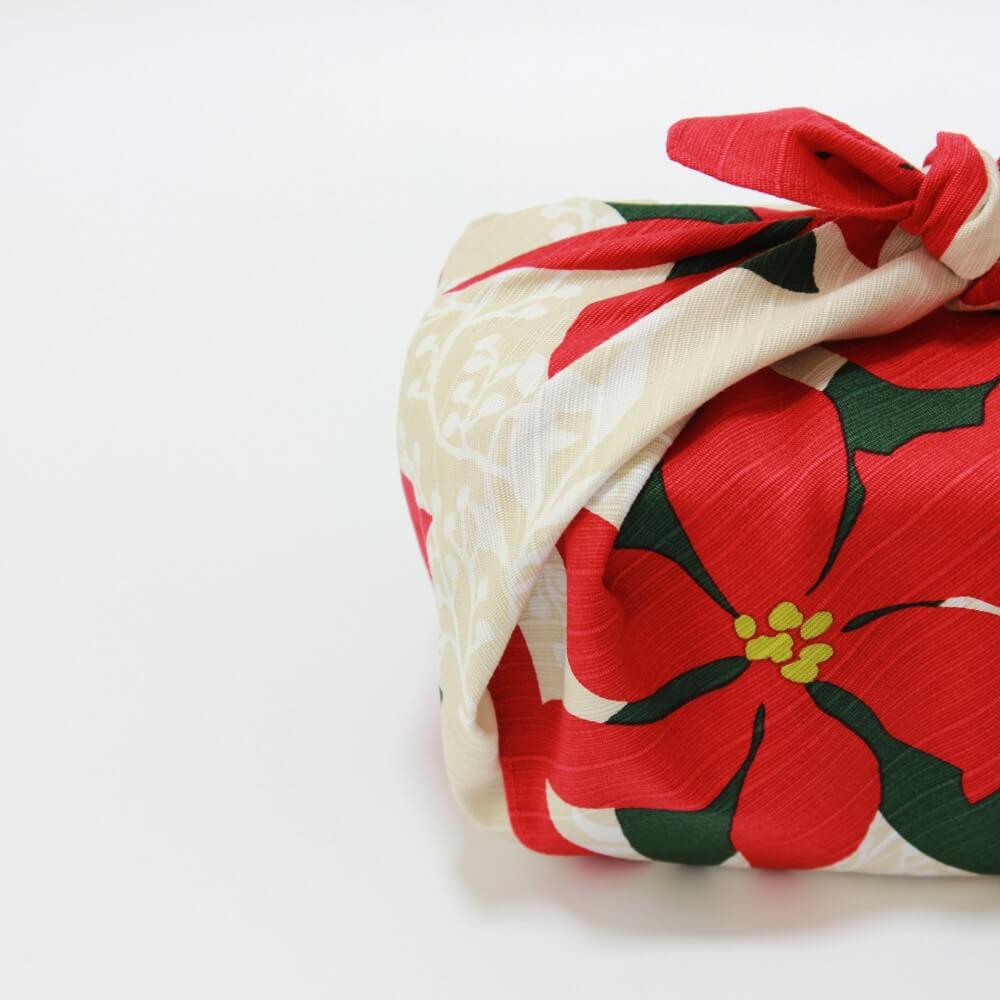 close up sid profile hama monyo poinsettia furoshiki