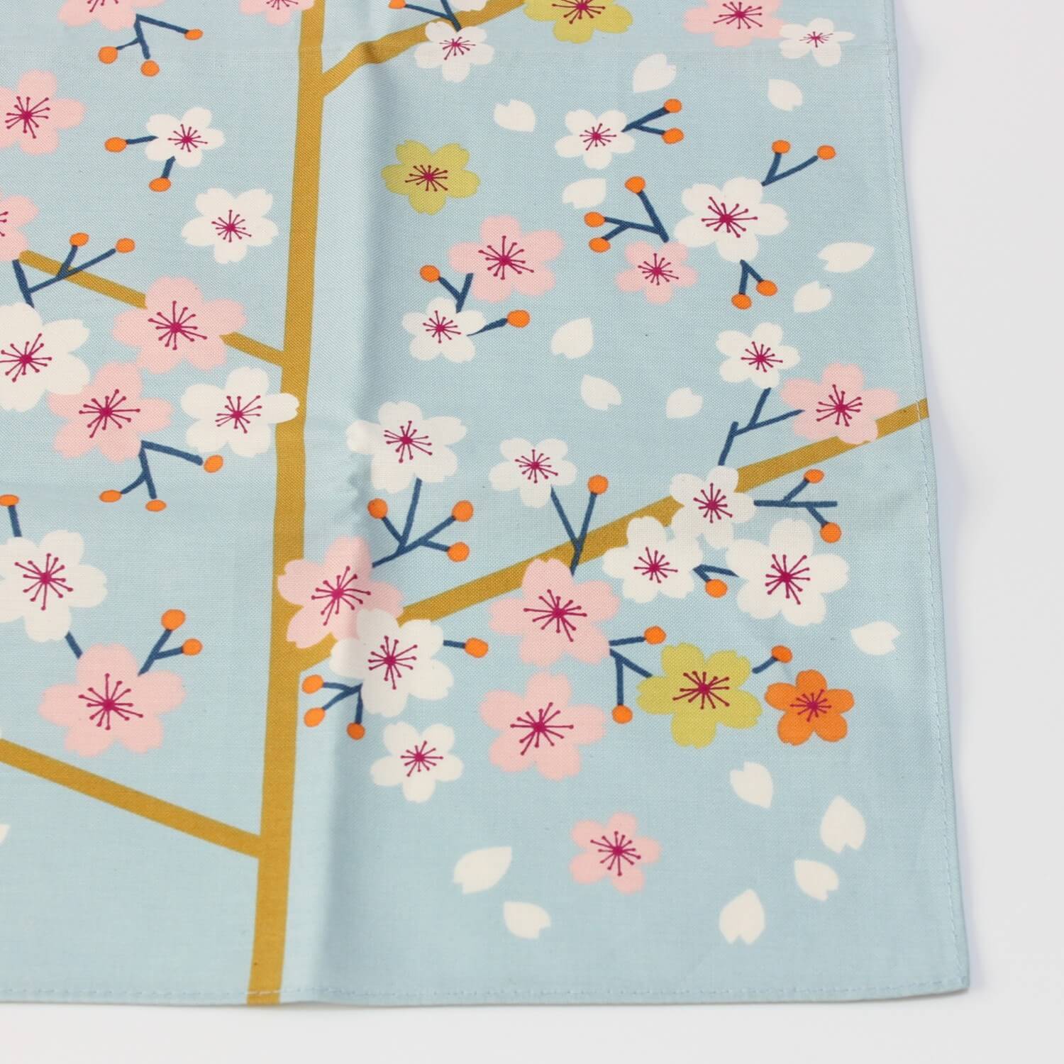 Hime Musubi Adeline Klam Sakura Furoshiki Wrapping Cloth 50cm | Green, Blue Grey