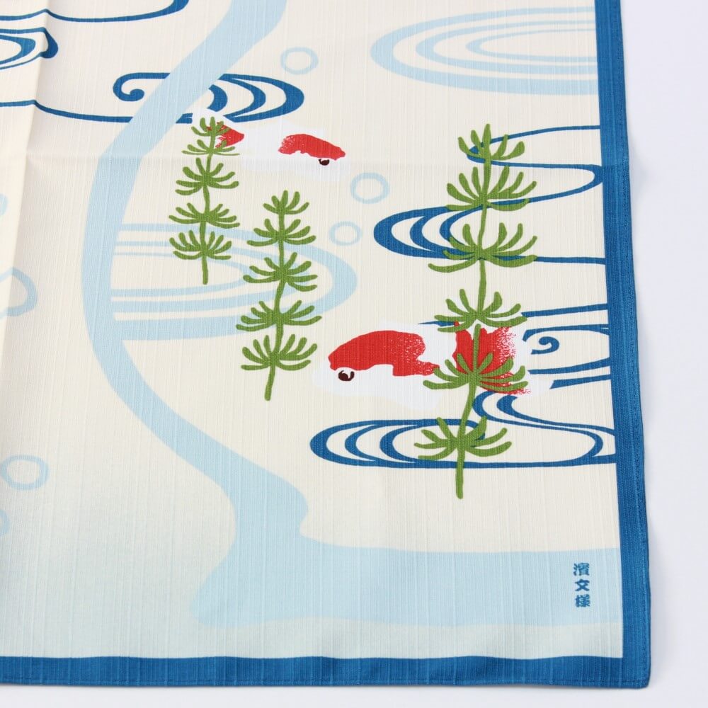 corner of furoshiki wrap showing goldfish