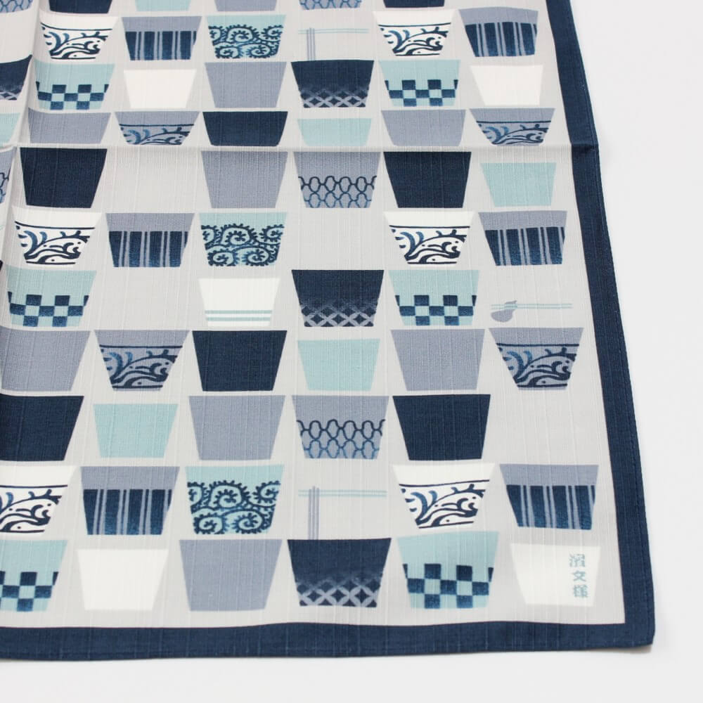 corner of soba cups lineup furoshiki