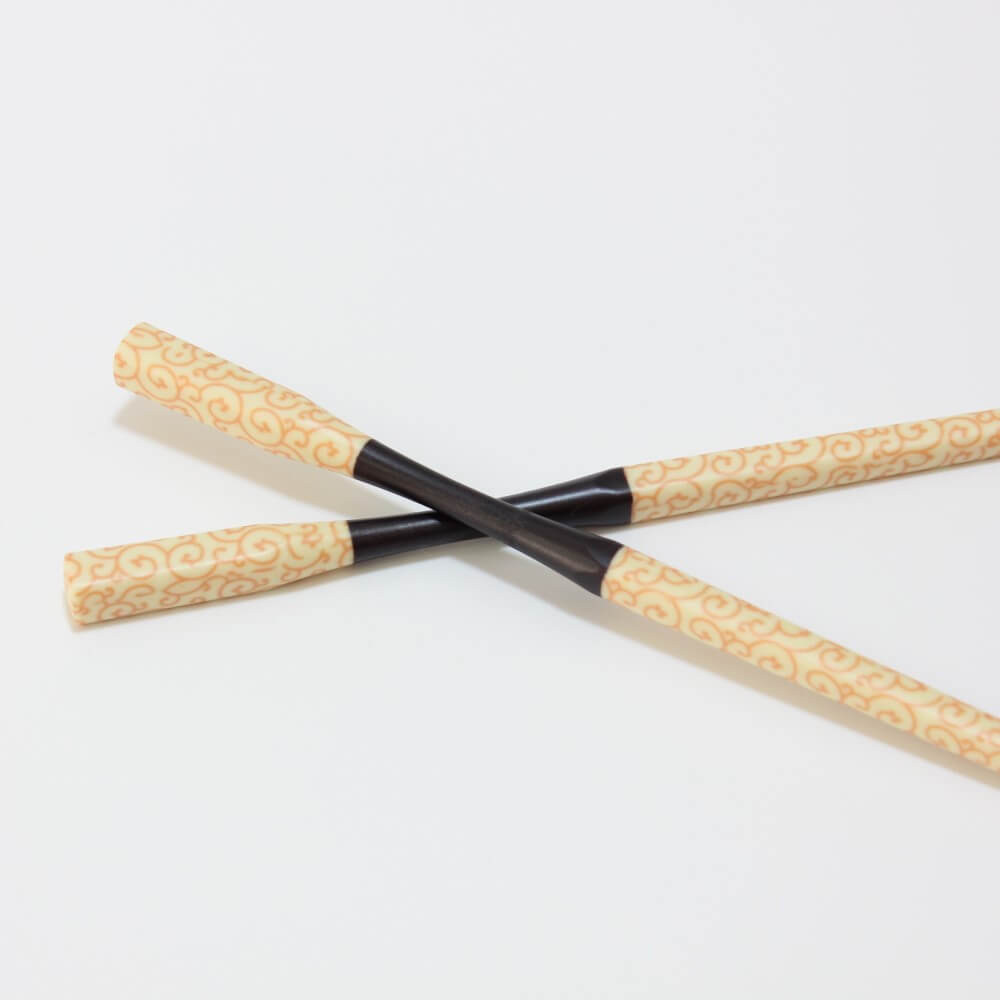 curved neck chopsticks karaku yellow