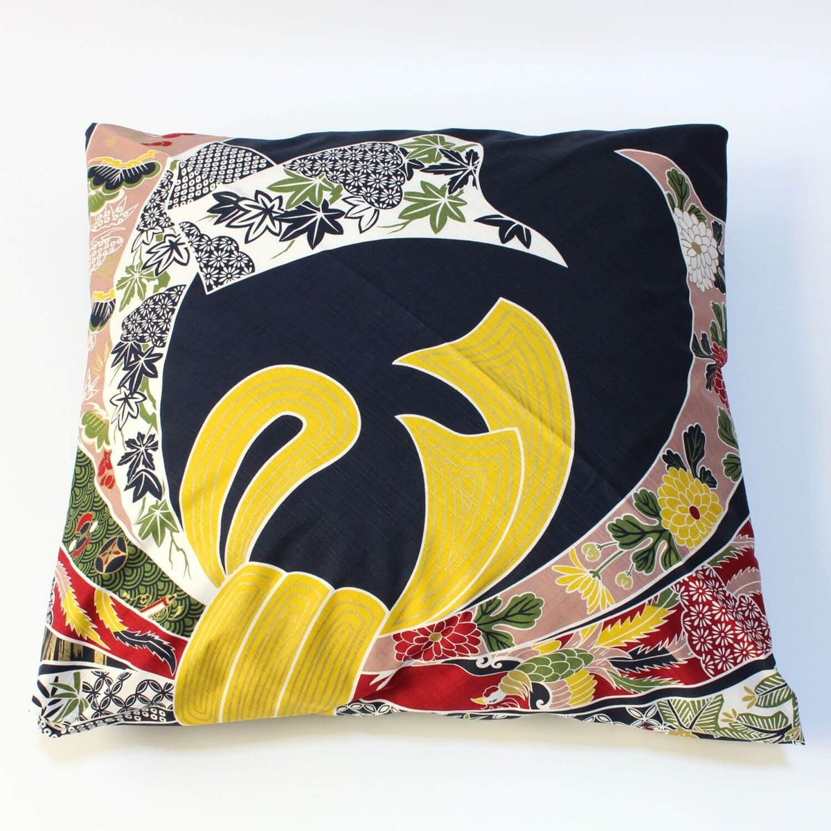 cushion wrapped with noshime large furoshiki
