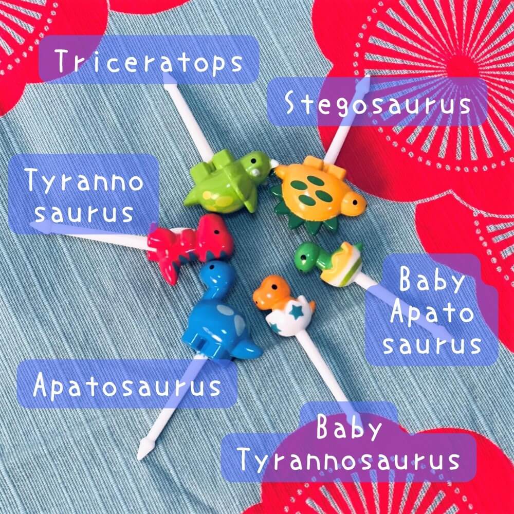 dinosaur food picks with names