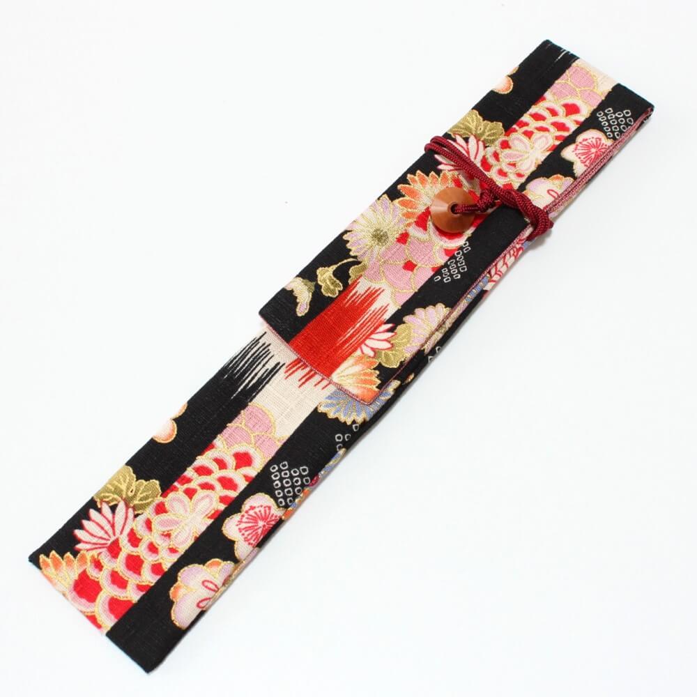 fabric chopsticks case wagara black