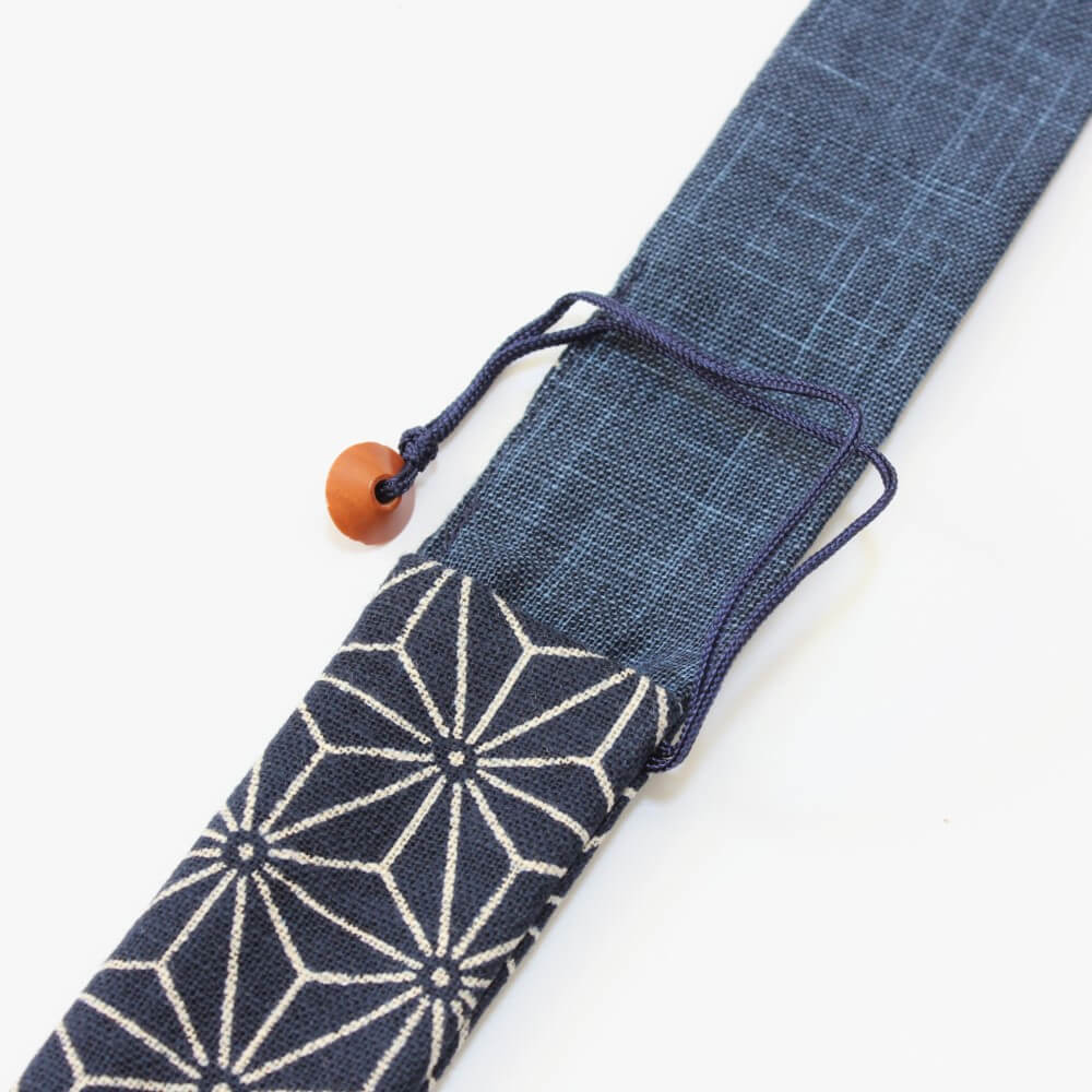 flap opened close up fabric asanoha chopsticks case