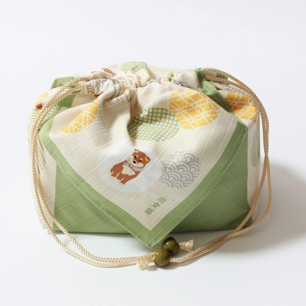 front shot mame shiba komon bento lunch pouch