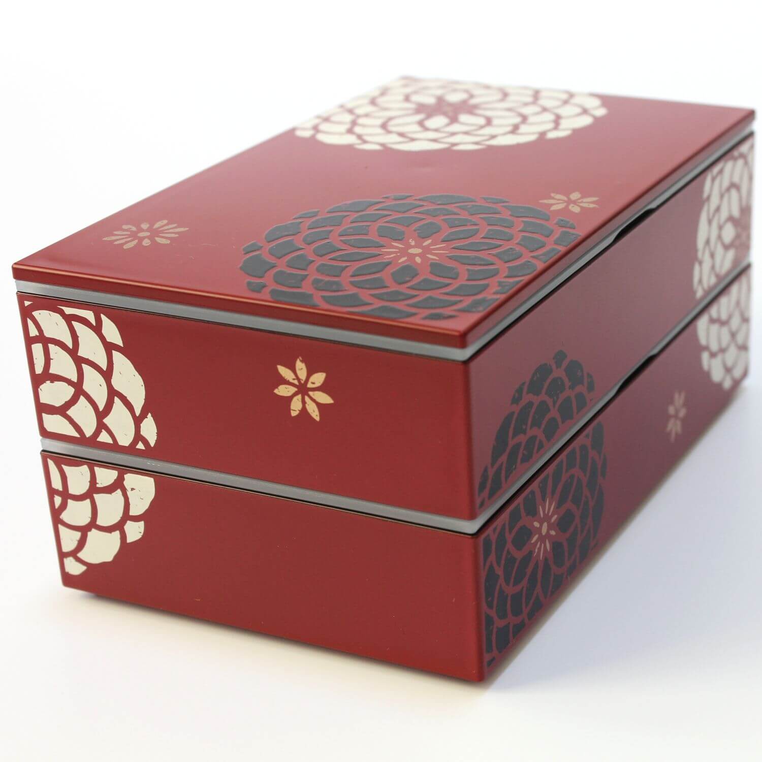 Momoka Rectangle Red 2 Tier Bento Box