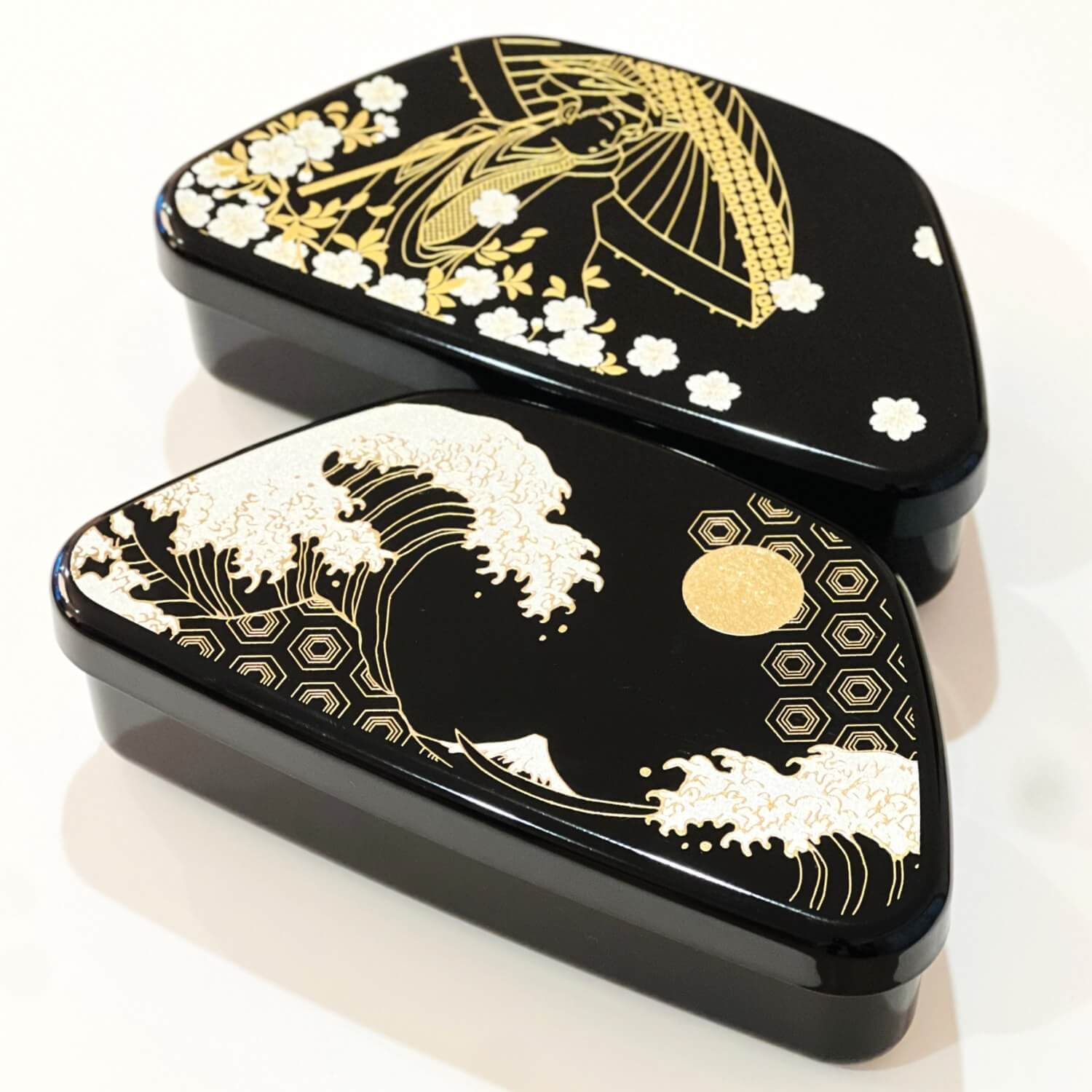 Fuji Onigiri 1 Tier Bento Box | 460ml capacity | Gold Print Lid
