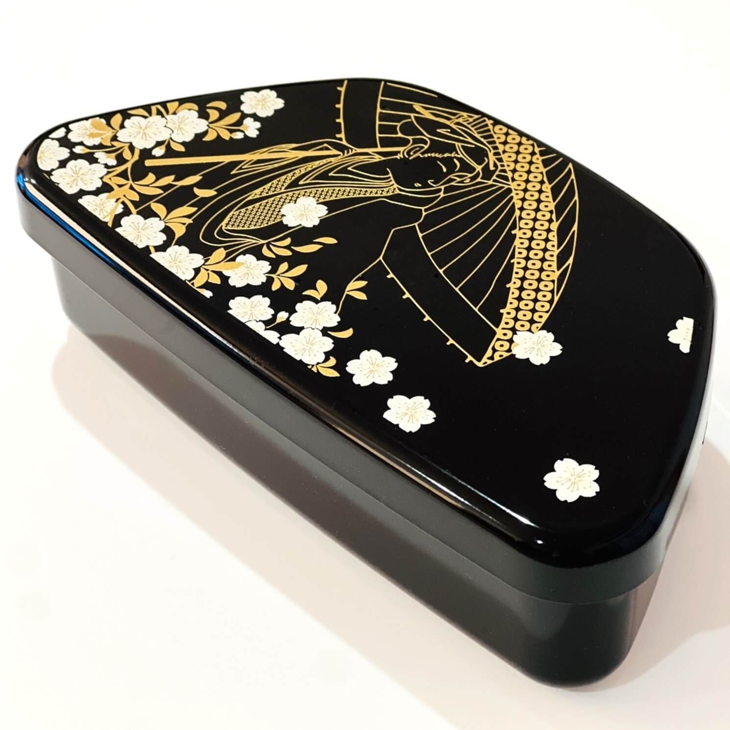 Fuji Onigiri 1 Tier Bento Box | 460ml capacity | Gold Print Lid