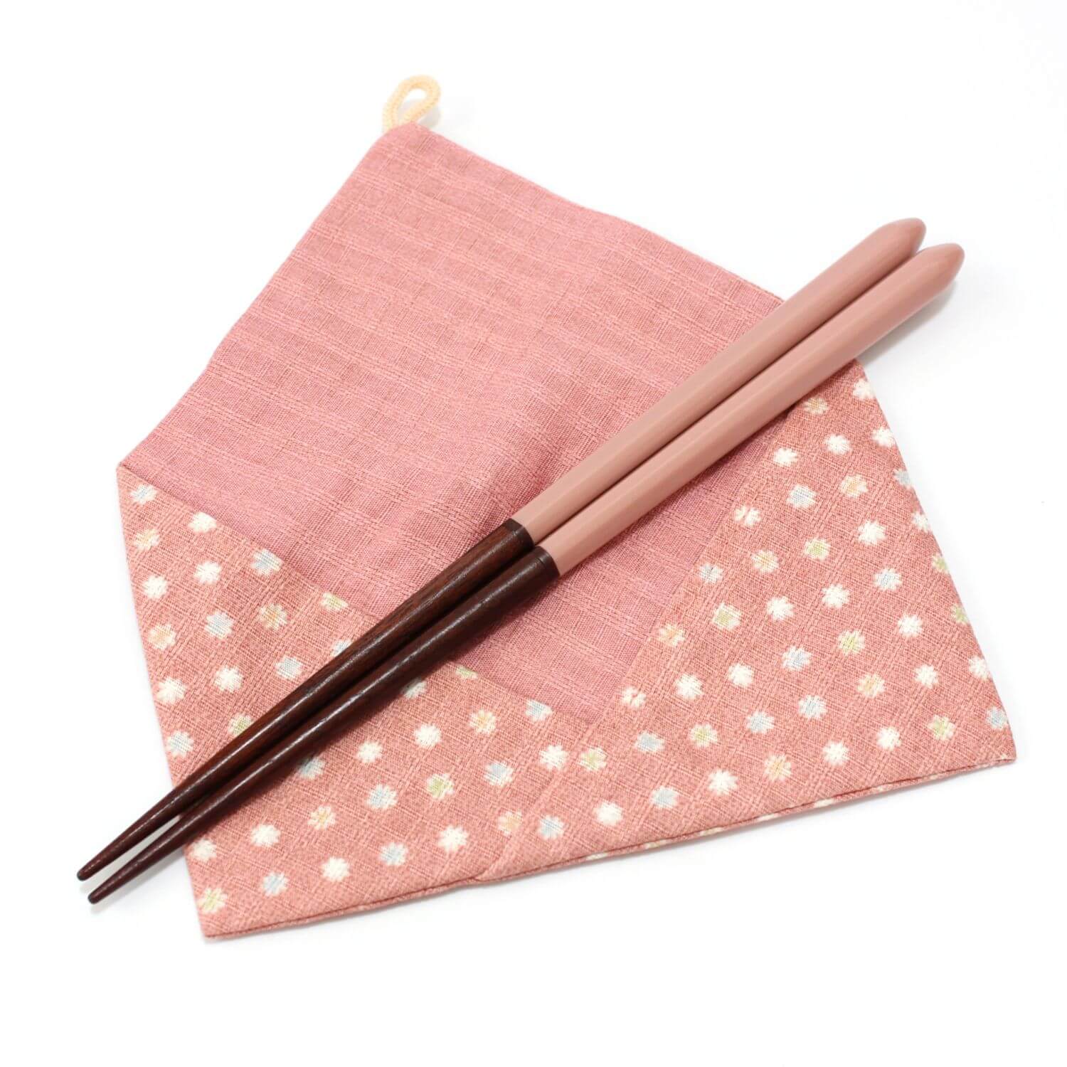 full length detachable chopsticks on candy pink pouch