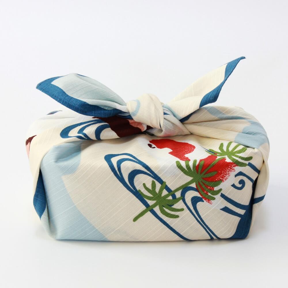 full side profile cat goldfish standoff furoshiki hama monyo