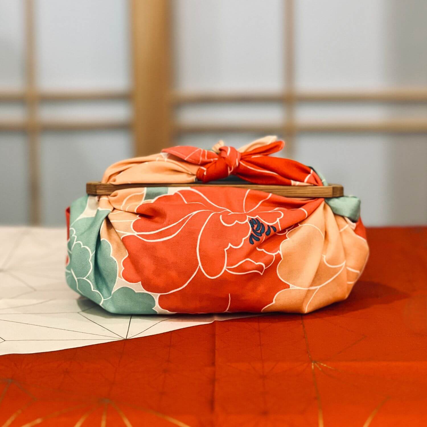 furoshiki bag with mini patchin handles