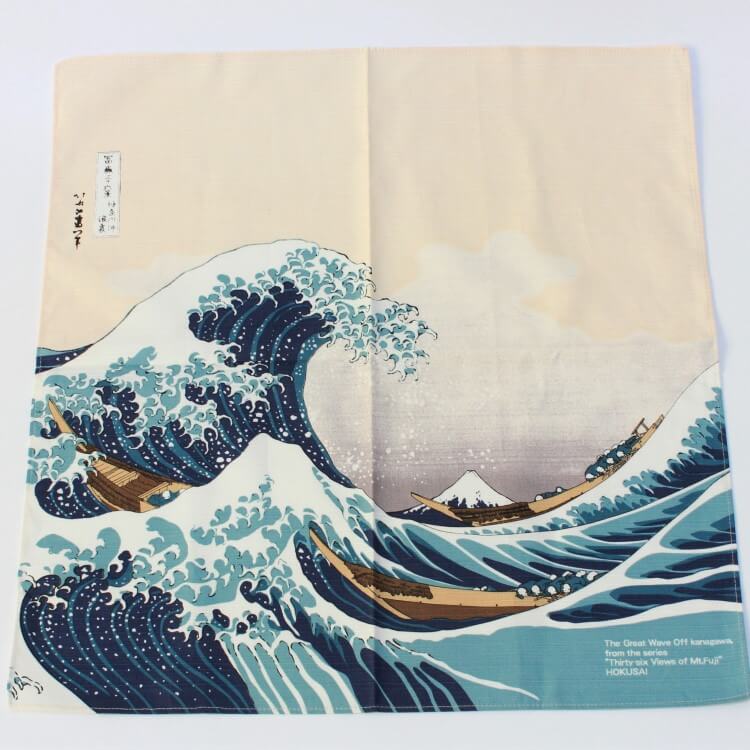 great wave off kanagawa by hokusai furoshiki wrapping cloth