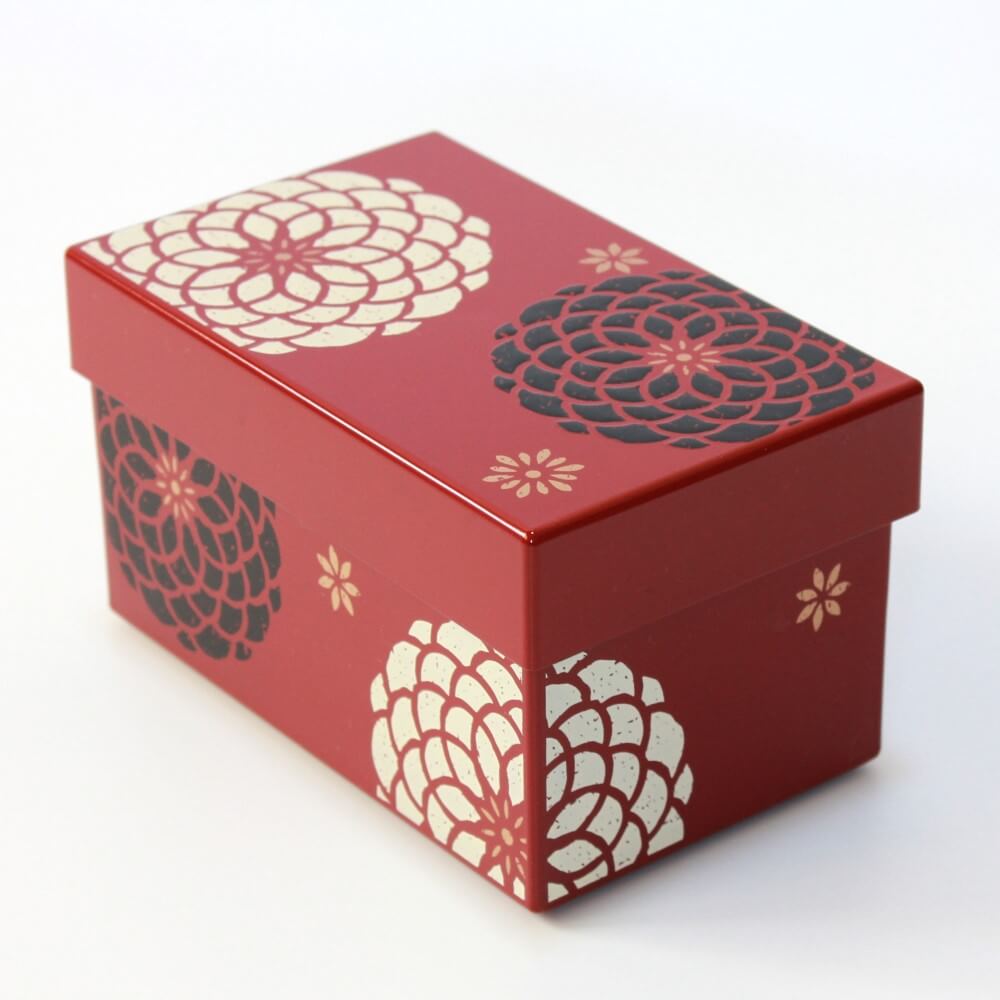 hakoben momoka red 2 tier bento box