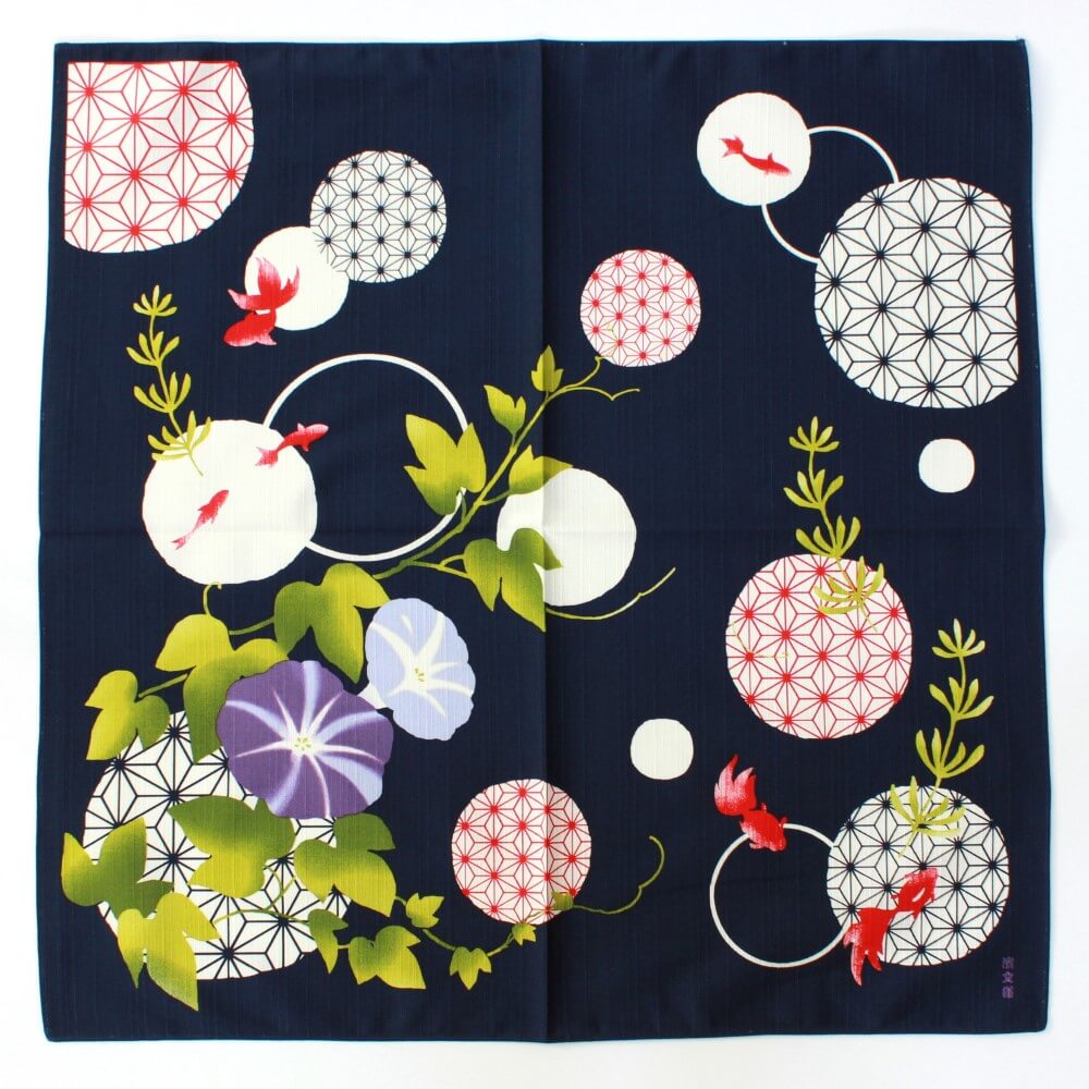 hama monyo asanoha goldfish furoshiki overhead shot