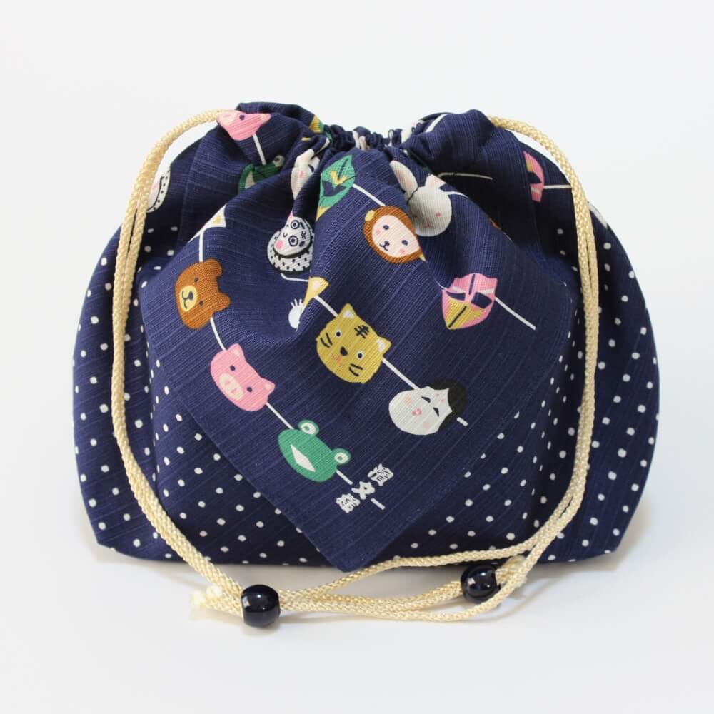 hama monyo japanese masks kinchaku bento lunch bag