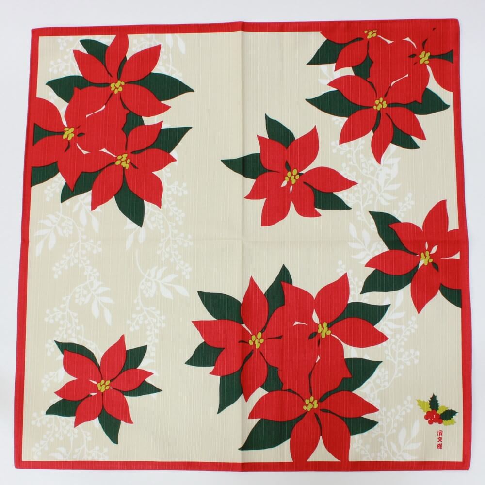 hama monyo poinsettia red furoshiki 50cm