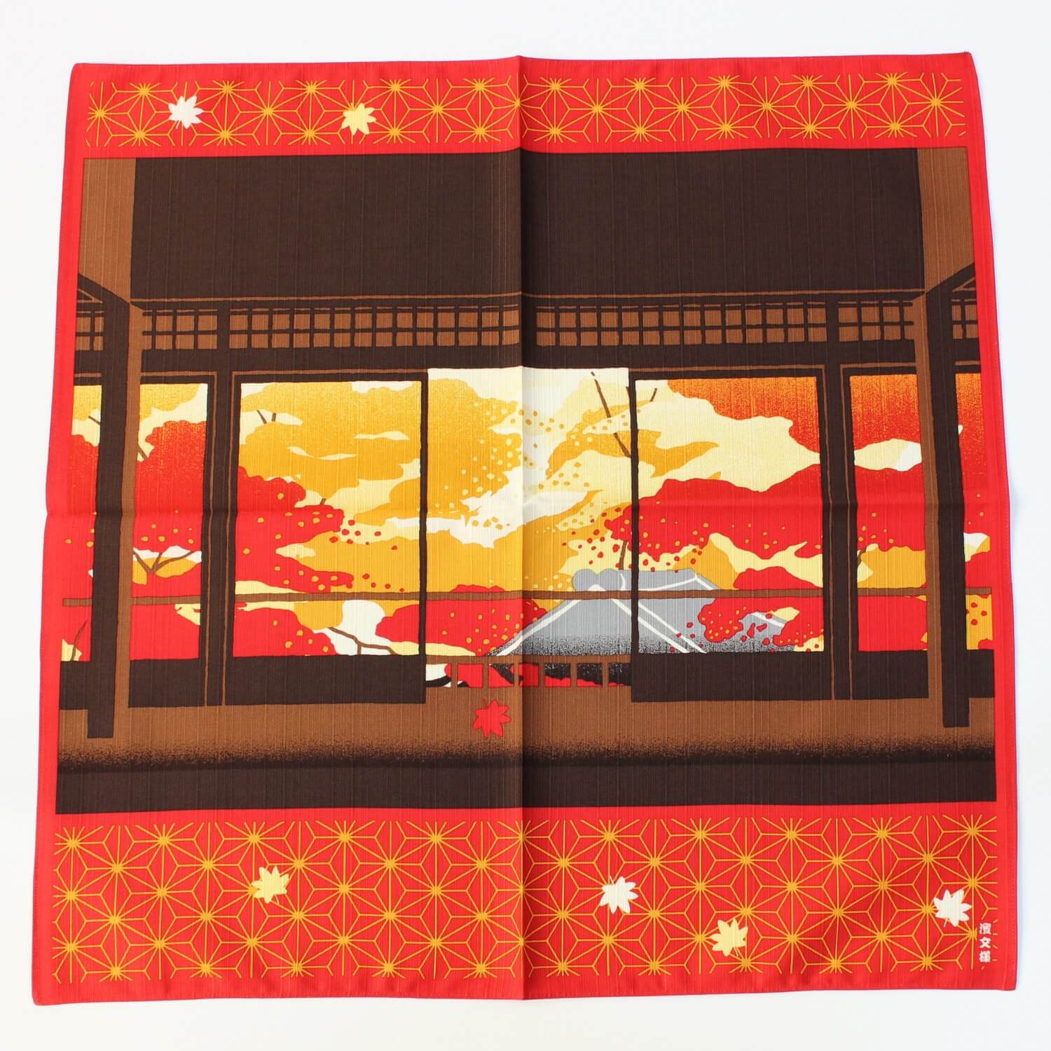 hamamonyo autumn abounds red furoshiki 50 by 50cm