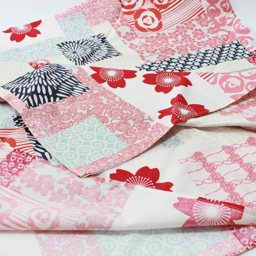 hanazukushi furoshiki 150cm laid folded