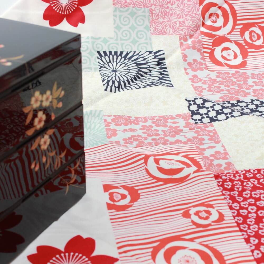 hanazukushi furoshiki 150cm with bento box