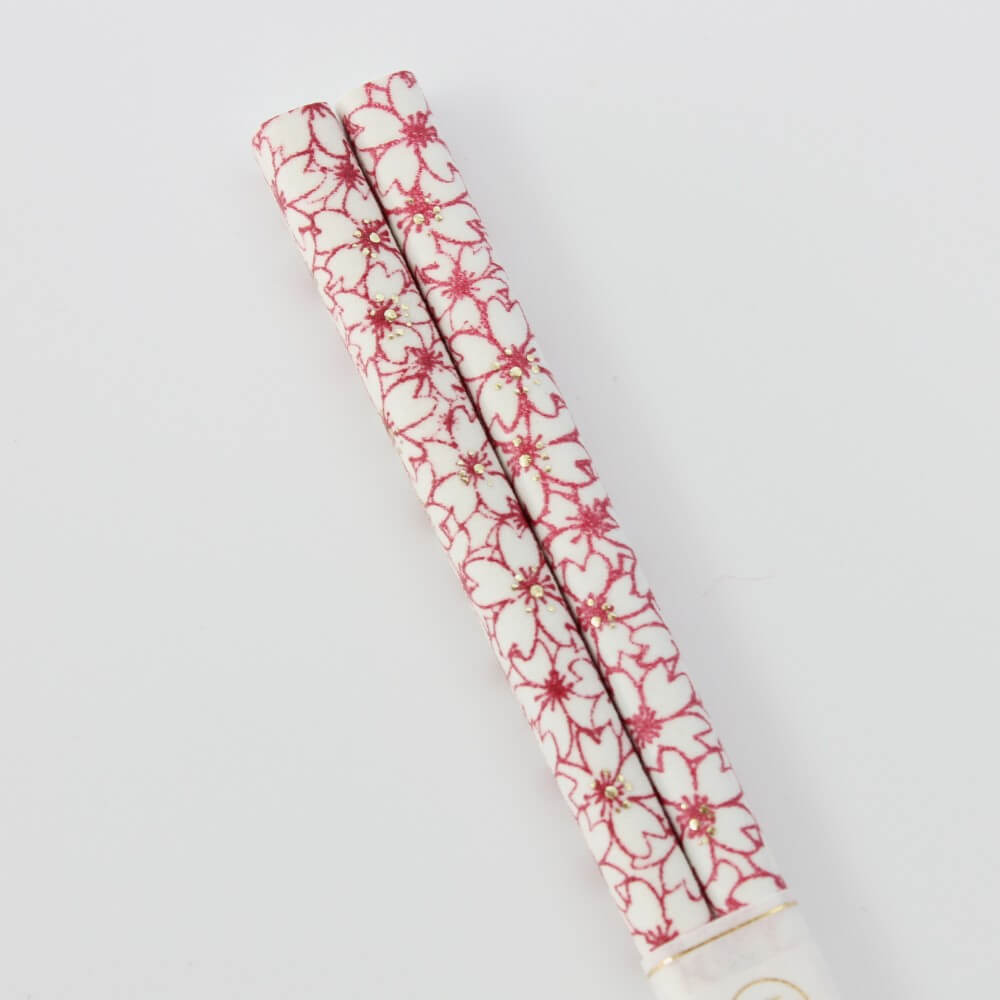 handles of modern sakura red chopsticks